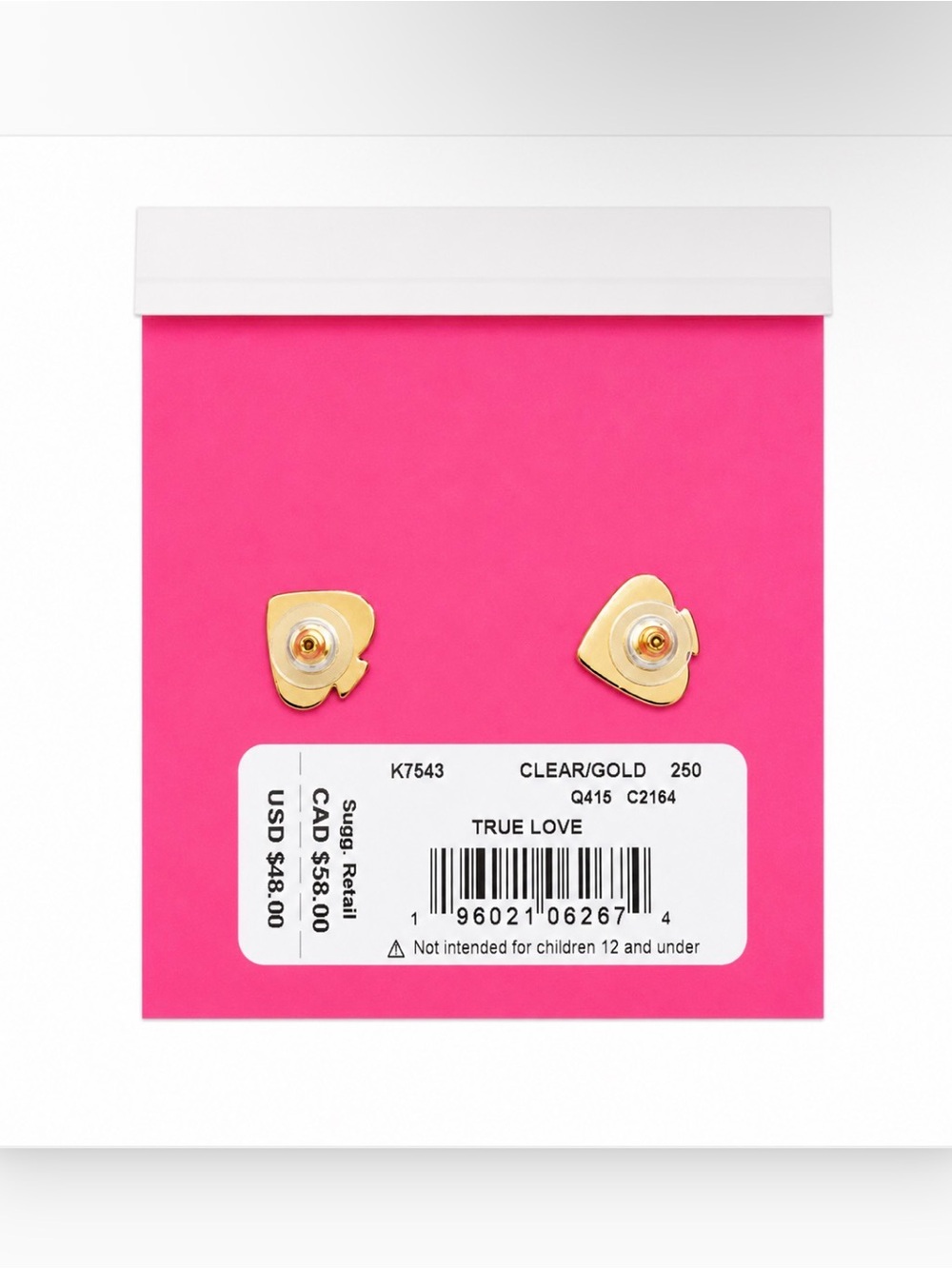 Kate Spade NWT Mon Amour True Love Gold Tone Mismatch Stud Earrings - Picture 5 of 7